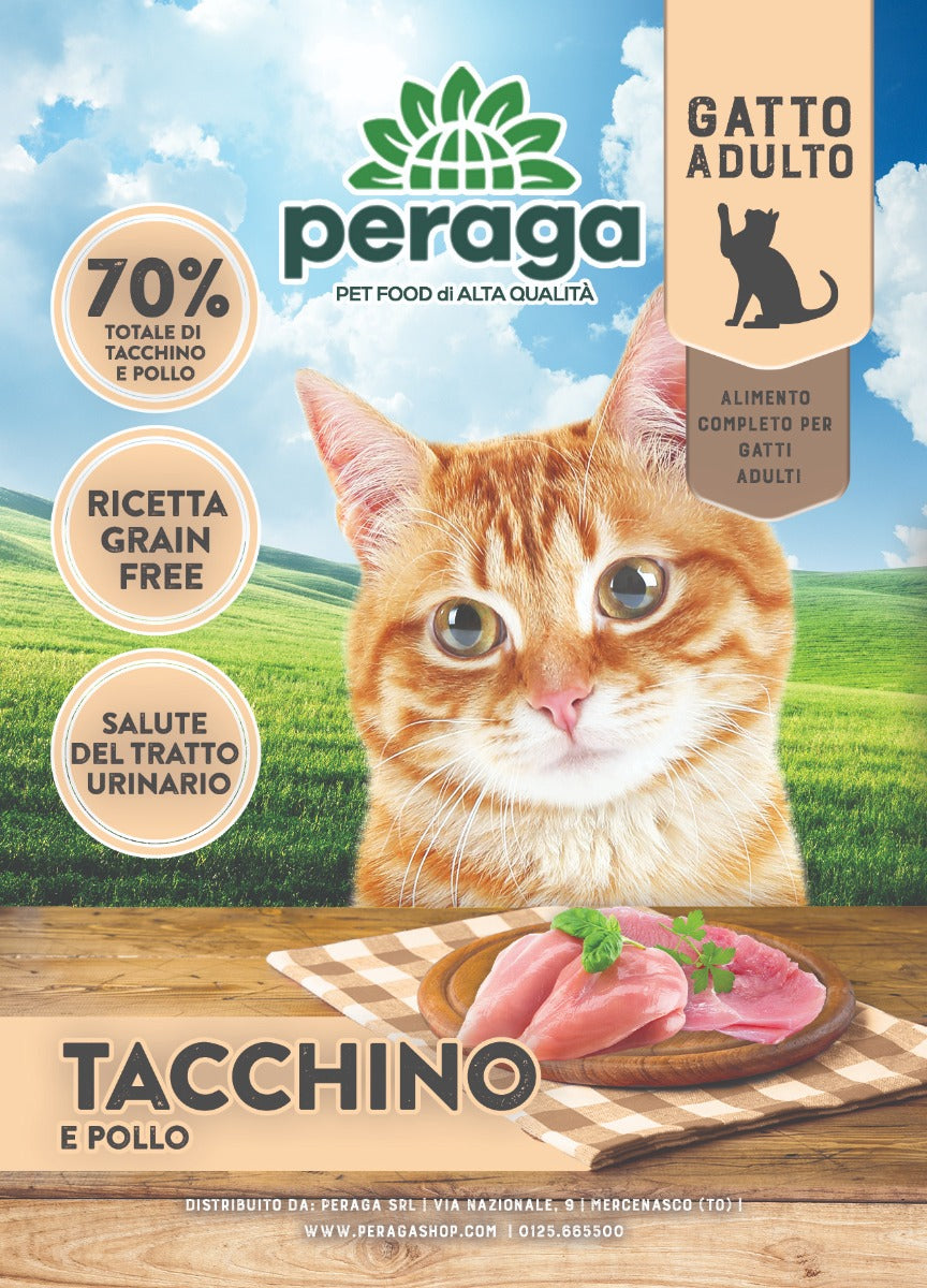 CROCCHETTE PERAGA PER GATTO ADULTO 1,5KG TACCHINO E POLLO