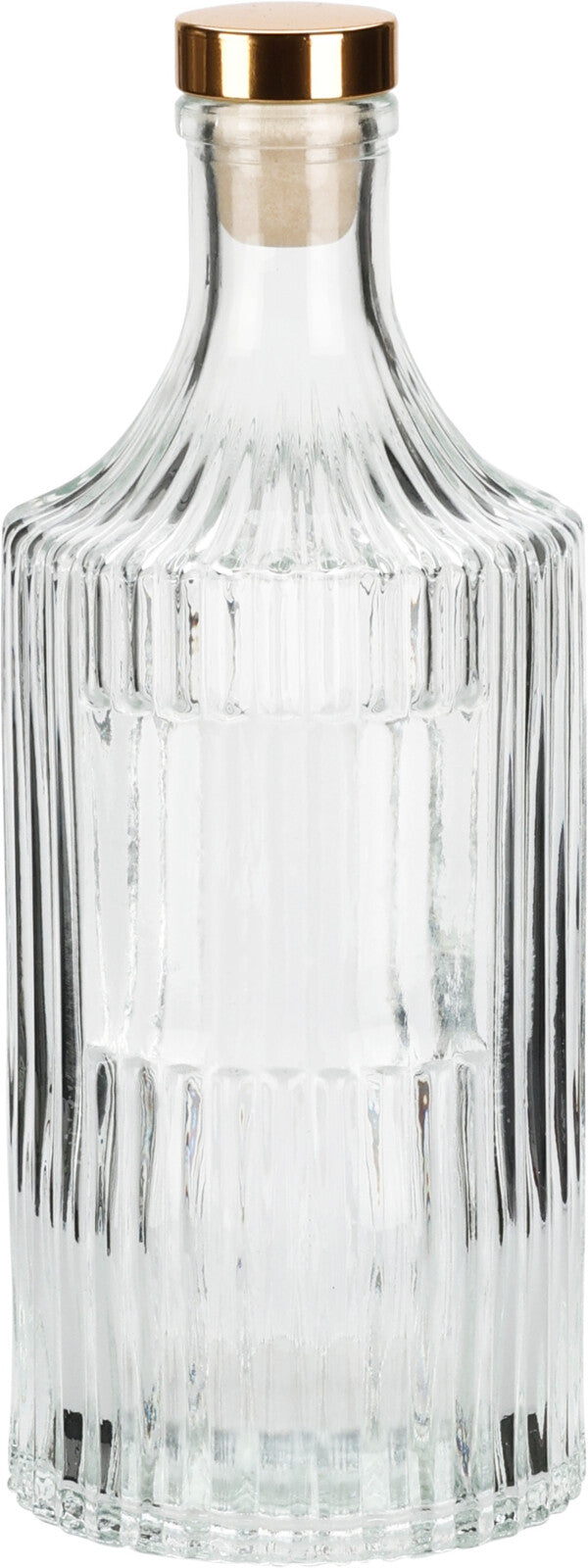 BOTTIGLIA IN VETRO 500ML DECORATIVA CON TAPPO ORO