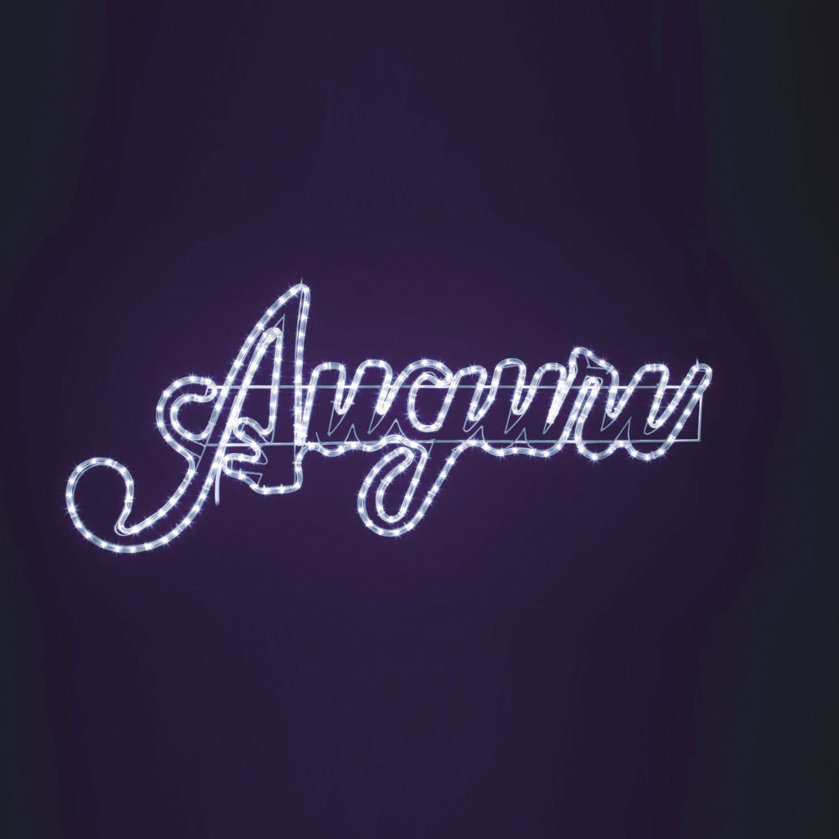 SCRITTA AUGURI IN TUBO LUMINOSO 252 LED BIANCO FREDDO 120X46CM
