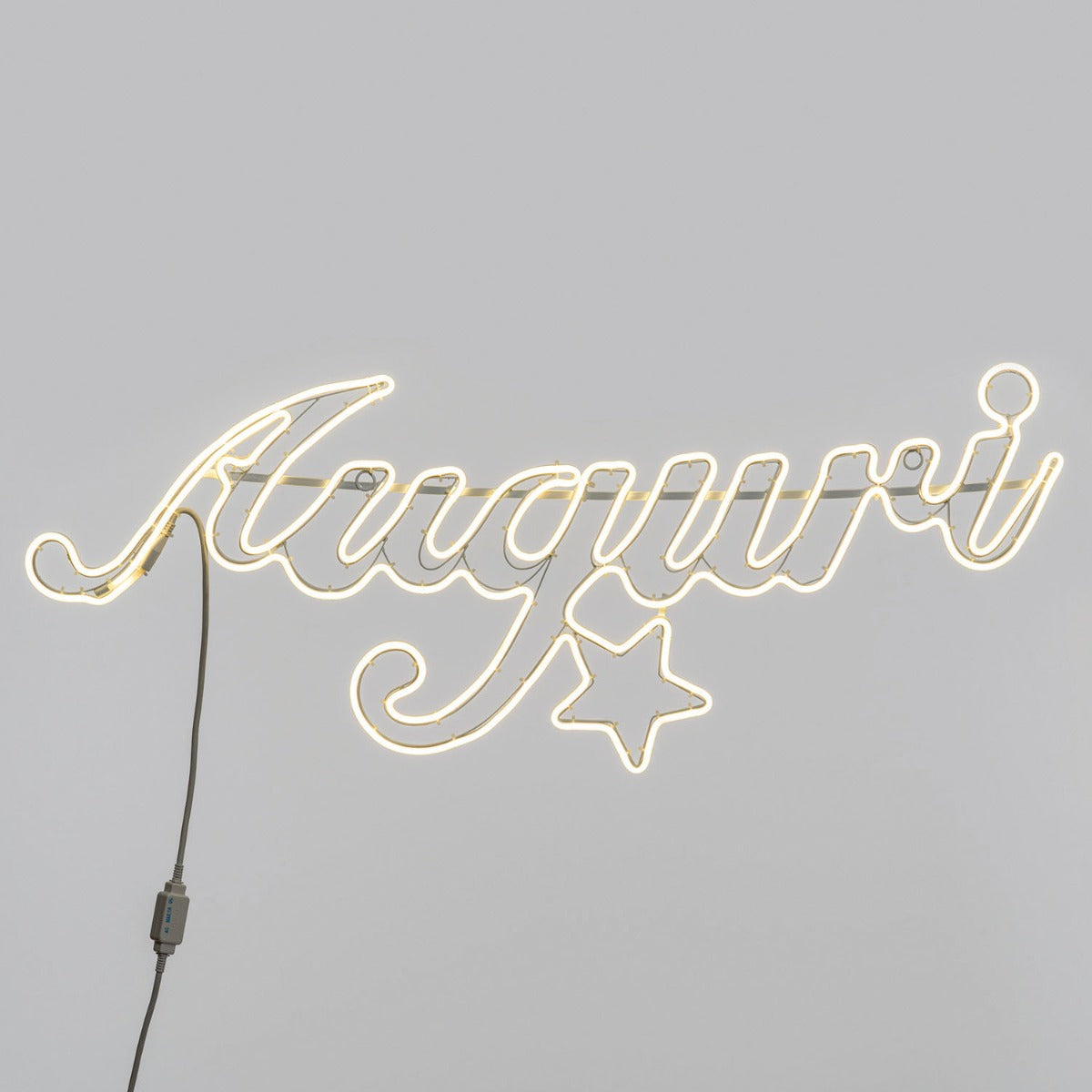 SCRITTA AUGURI NEON BIFACCIALE 840 LED BIANCO CALDO 115CM