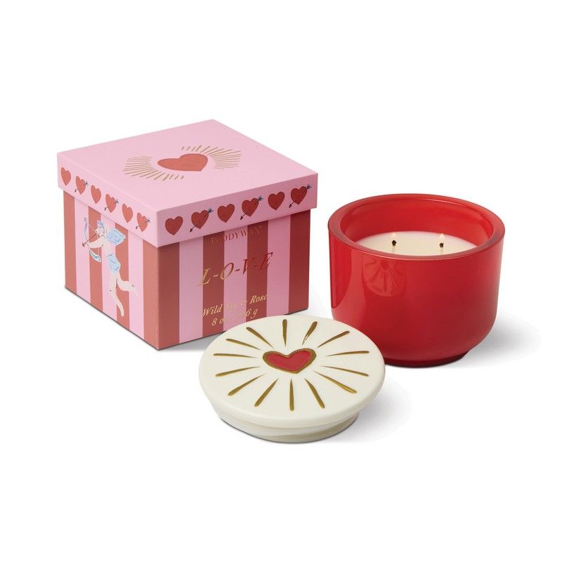 Candela in Vetro con Coperchio a Cuore - Wild Fig & Rose 226g