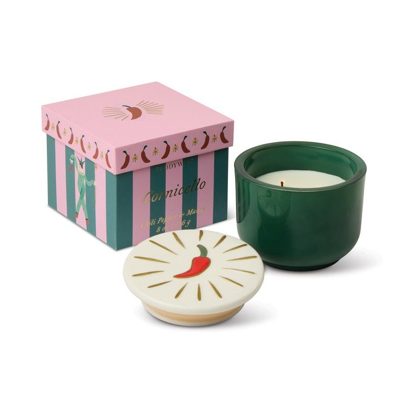 Candela in Vetro Verde con Coperchio 226g Chili Pepper & Mango Paddywax