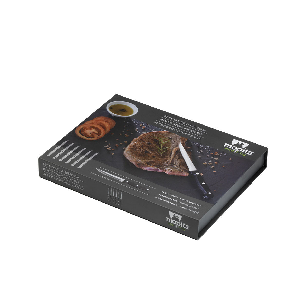 SET 6 COLTELLI PER BISTECCA ACCIAIO INOX