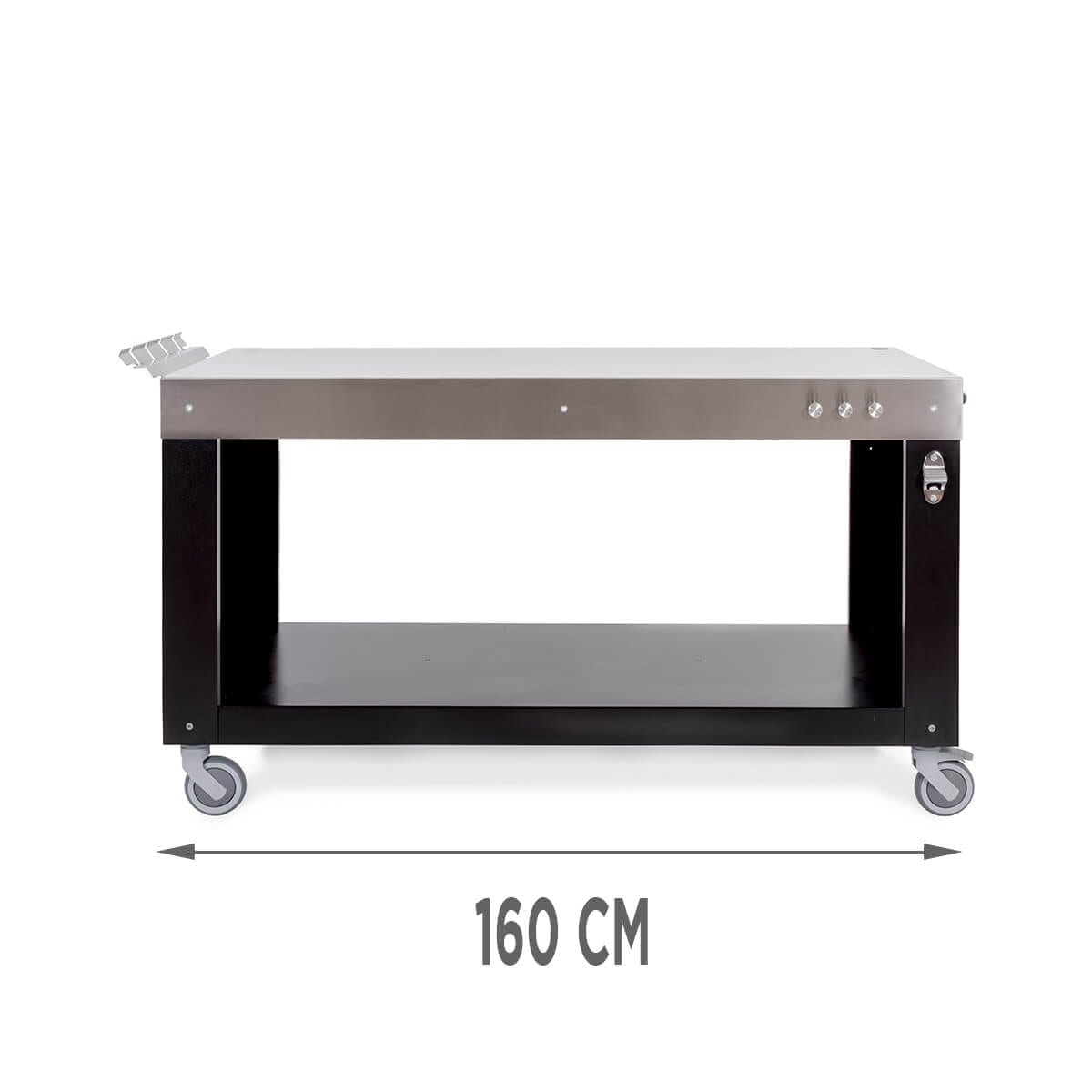TAVOLO MULTIFUNZIONE PER PIZZA 160CM NERO ALFA FORNI