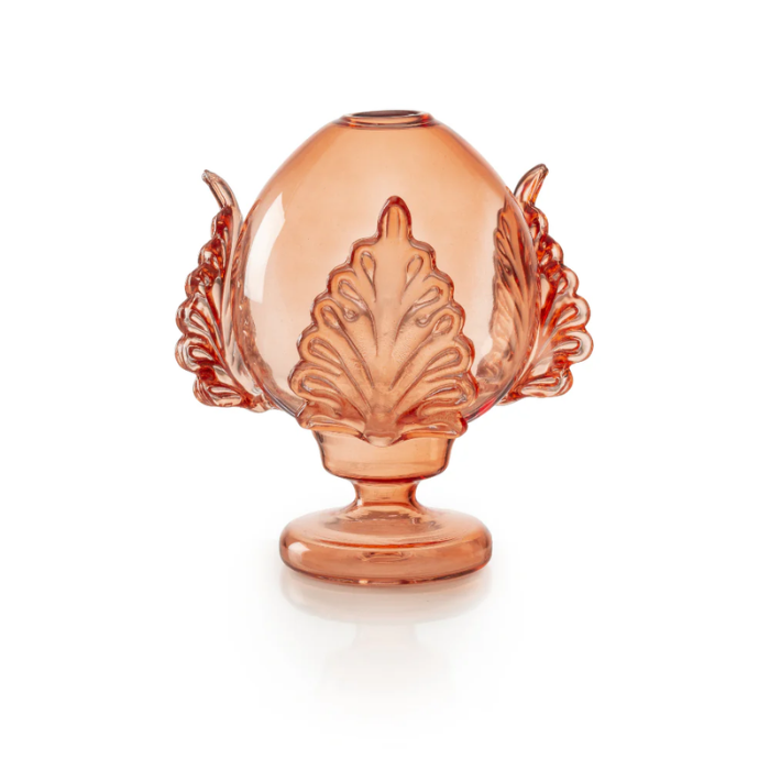 DIFFUSORE PUMO PUGLIESE IN VETRO, COLLEZIONE PALAIS ROYAL, COLORE PESCA, H20CM
