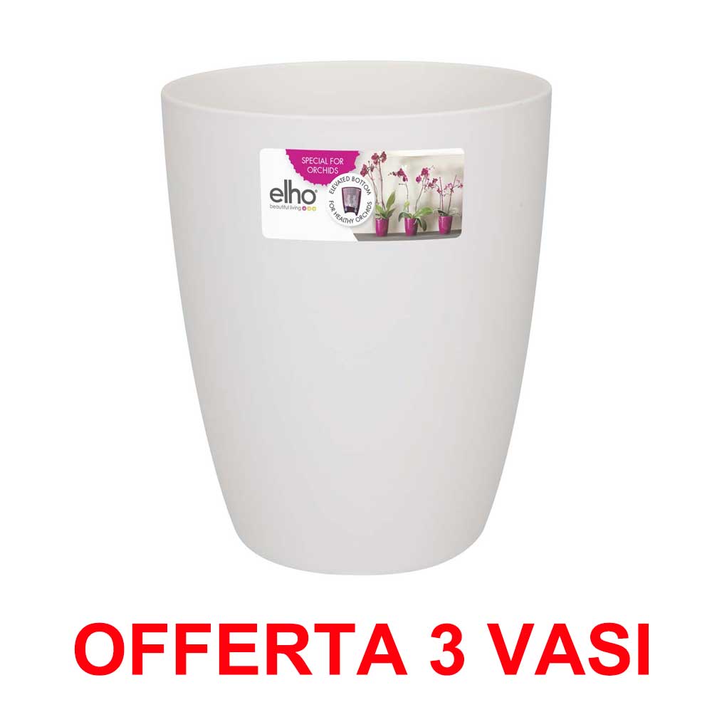 OFFERTA 3 VASO ORCHIDEE BRUSSELS ORCHID HIGH 12,5CM WHITE