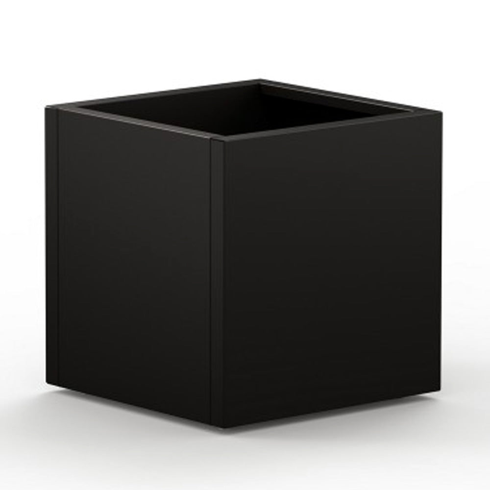 FIORIERA CUBO "DECO PLANTER" IN METALLO 50X50X50CM NERO E LEGNO