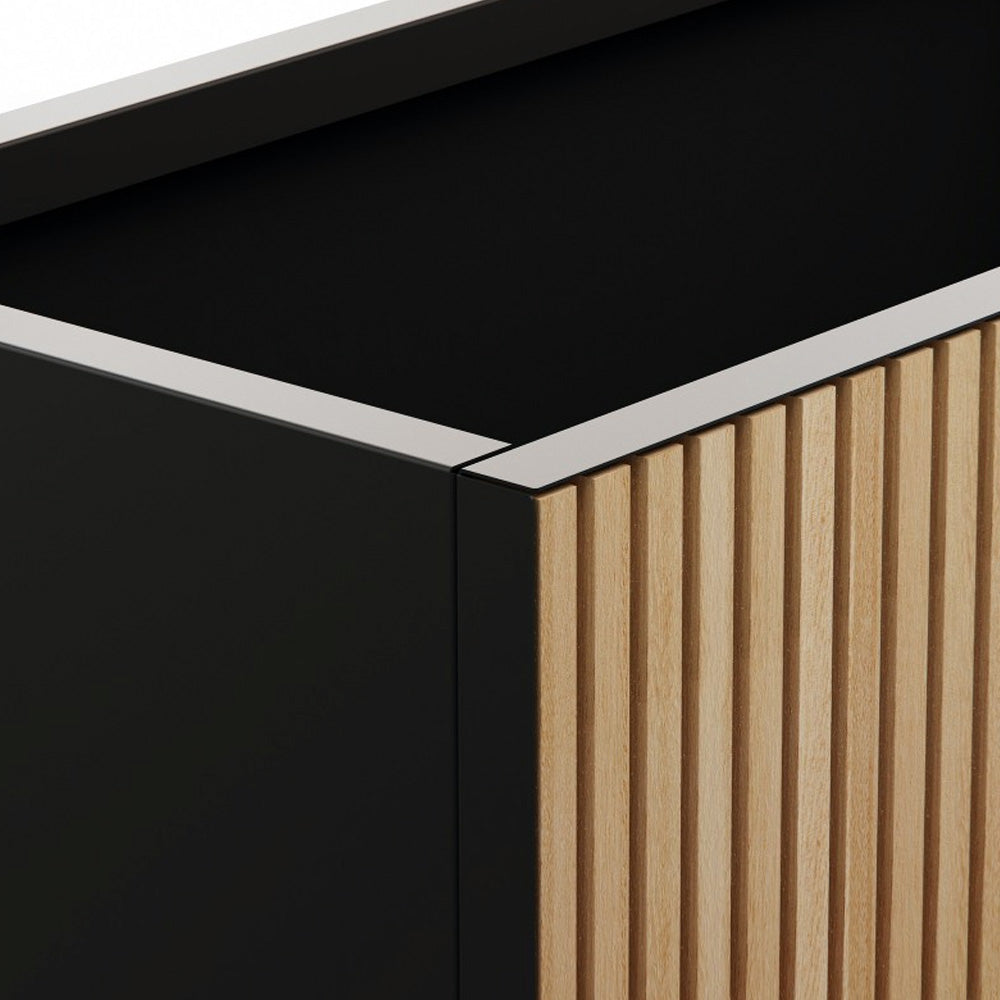 FIORIERA CUBO "DECO PLANTER" IN METALLO 50X50X50CM NERO E LEGNO