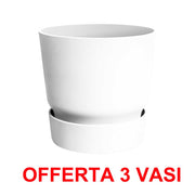 OFFERTA 3 VASO GREENVILLE ROUND 25CM WHITE