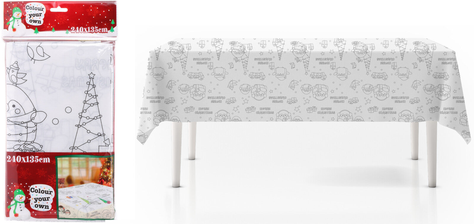 TOVAGLIA NATALIZIA COLORABILE 240X135CM