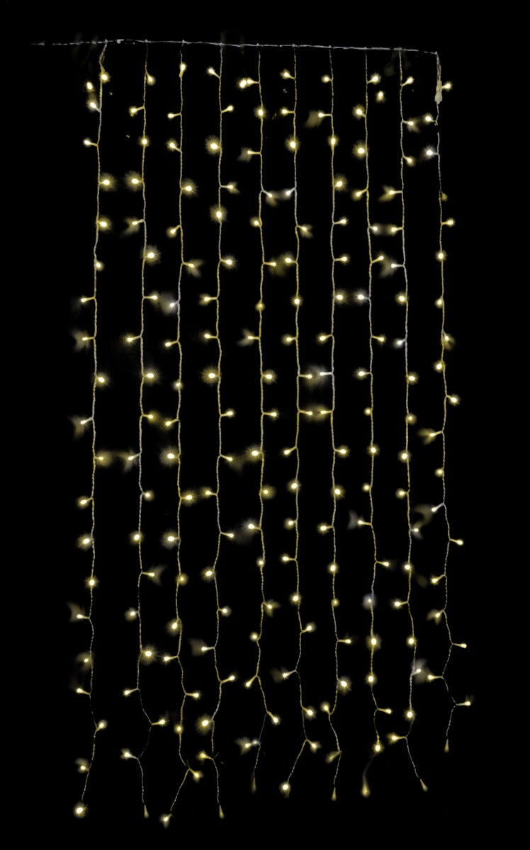 TENDA CON CASCATA 300 LED BIANCO CALDO CON GIOCHI DI LUCE 1XH3MT COLLEGABILE