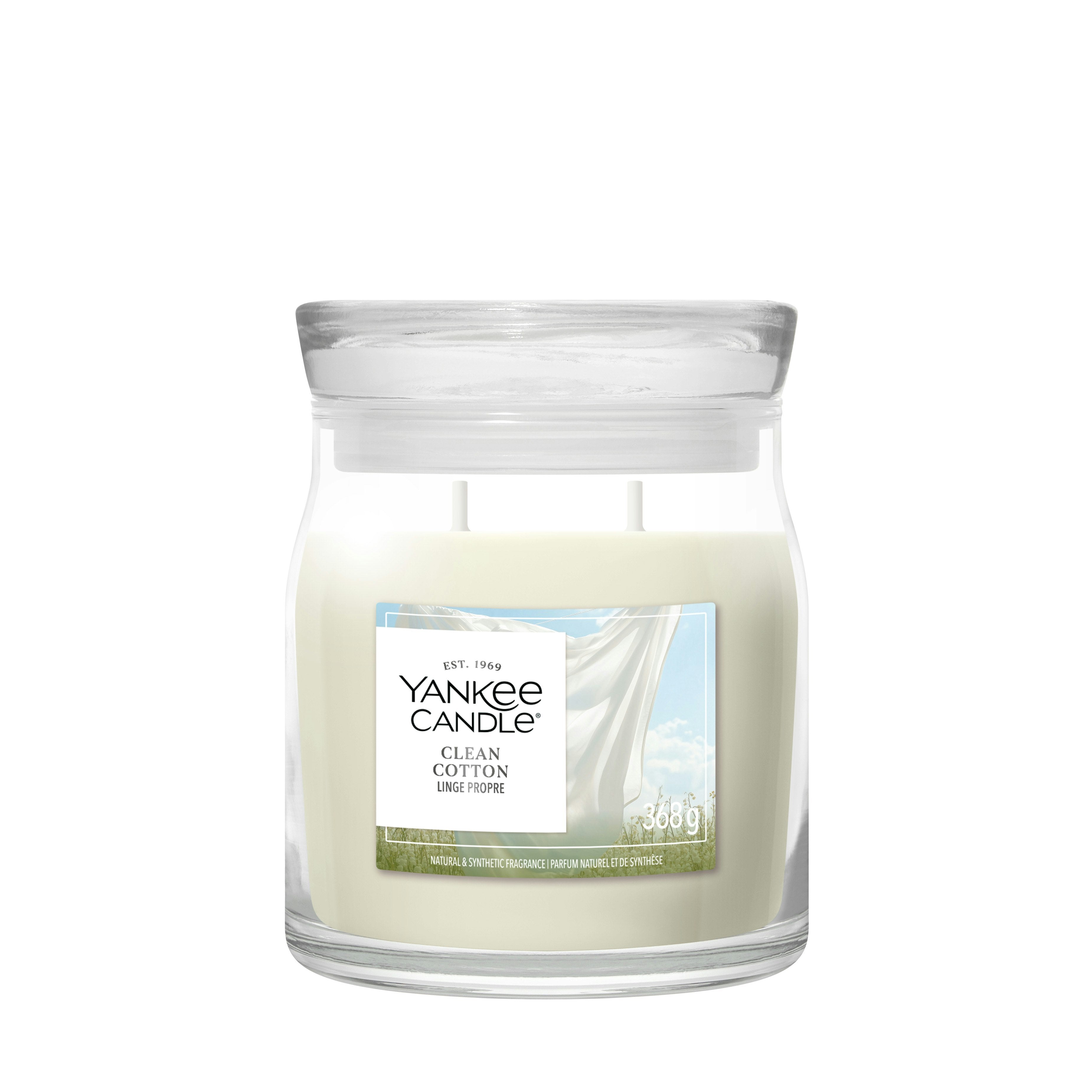 Candela Clean Cotton 368g Bianco Yankee Candle