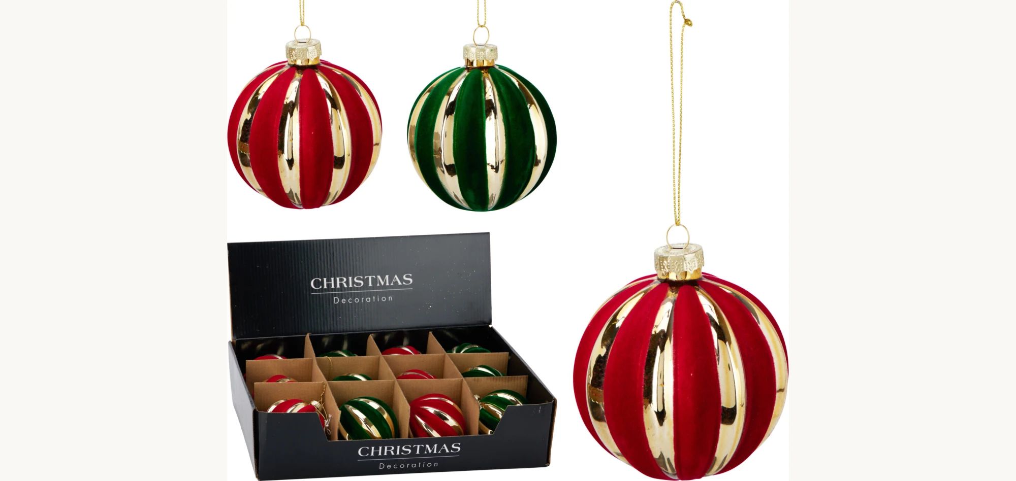 Pallina di natale 8cm - rosso/verde colore assortito