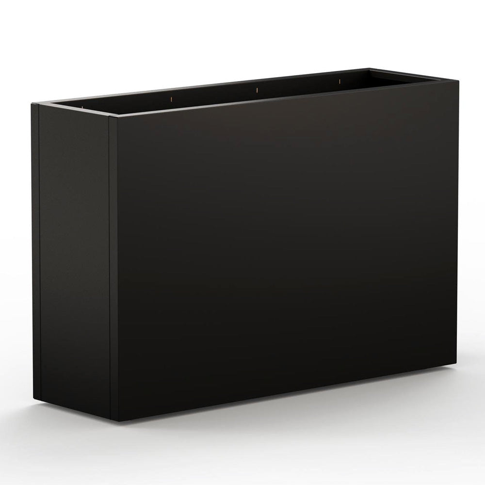 FIORIERA "DECO PLANTER" IN METALLO 120X40X80CM NERO E LEGNO