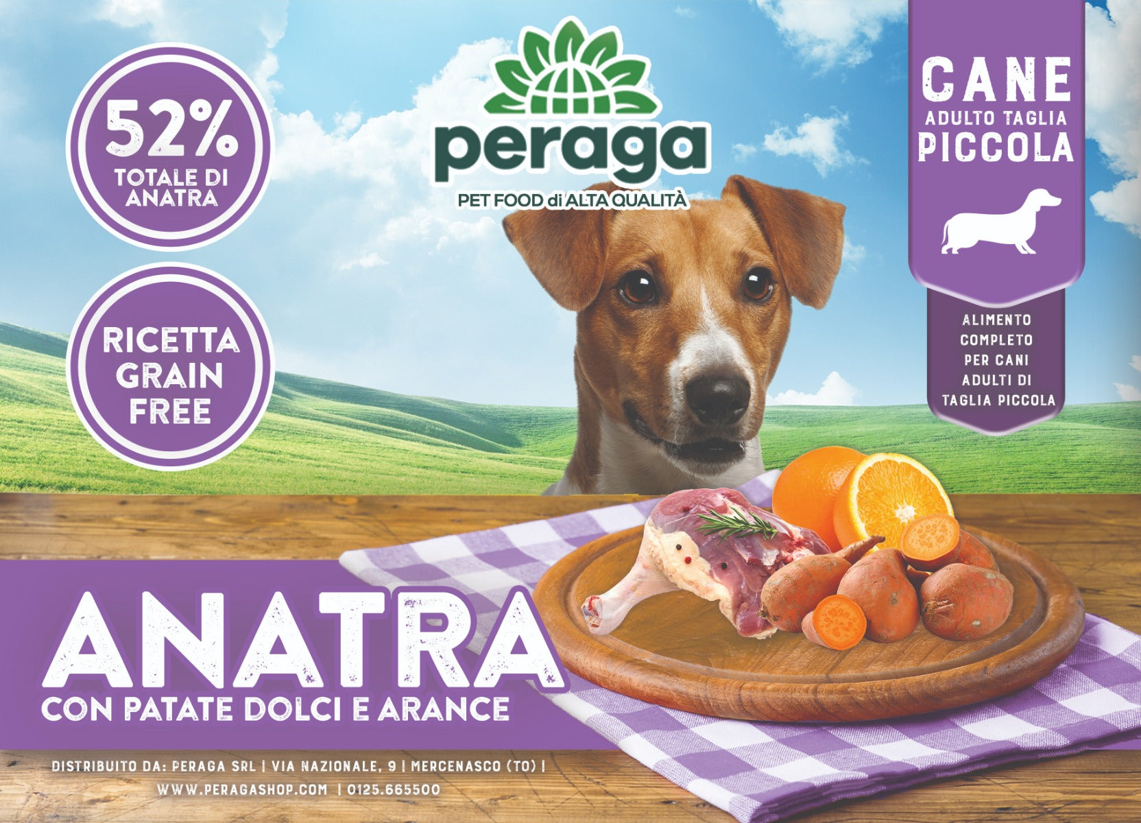CROCCHETTE PERAGA GRAIN FREE PER CANE ADULTO TAGLIA PICCOLA 6KG ANATRA