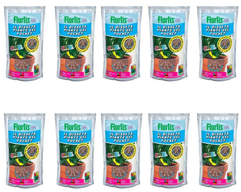 OFFERTA 10 DISSETA PIANTE GEL POCKET 220ML PER IRRIGAZIONE DAI 20 AI 30 GIORNI