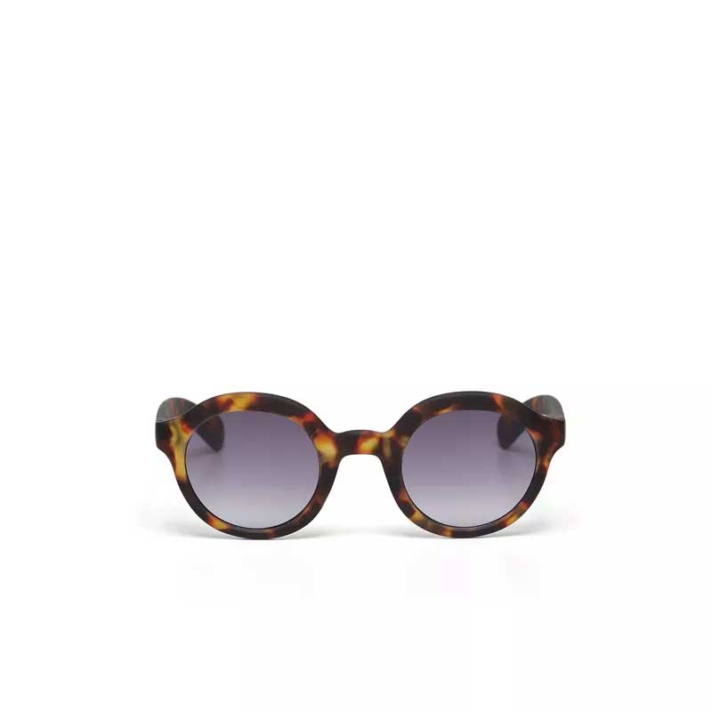 OCCHIALE DA SOLE MODELLO LAURO ROUND COLORE CLASSIC HAVANA LENTI NERO GRADIENTE OKKIA