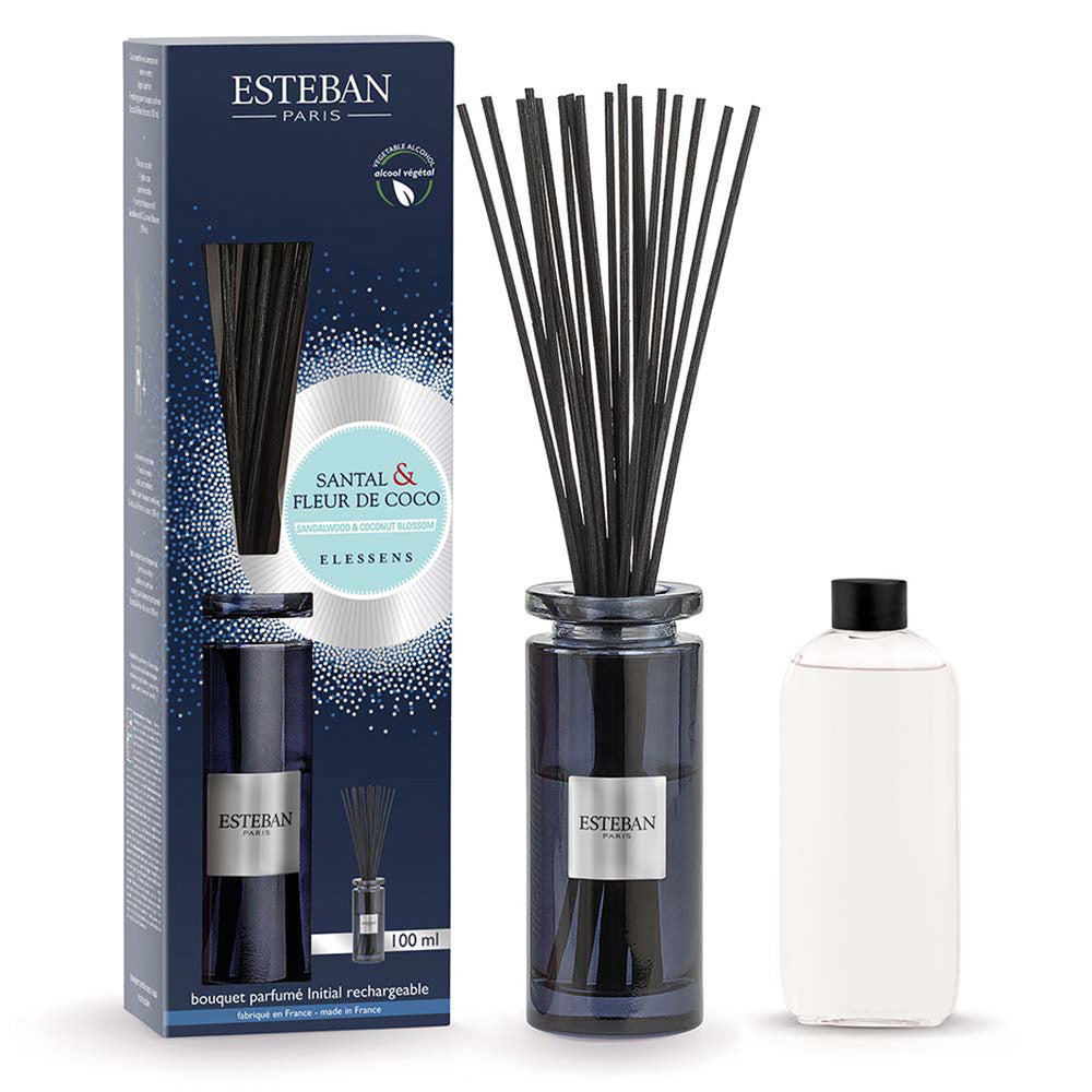DIFFUSORE A BASTONCINI CON RICARICA ELESSENS SANDALO E FIORE DI COCCO 100ML