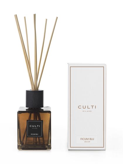 CULTI MILANO - Diffusore di fragranza a bastoncini Ficum blu a midollino, limone, fico, patchouli 500ml