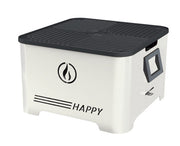 BARBECUE A PELLET DA TAVOLO PORTATILE HAPPY BIANCO 35X35X23CM