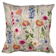 CUSCINO RICAMATO CON FIORI DI CAMPO 60X60CM