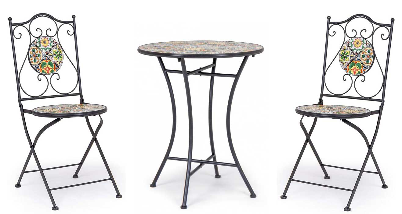 SET BISTROT NAXOS TAVOLO 60CM + 2 SEDIE