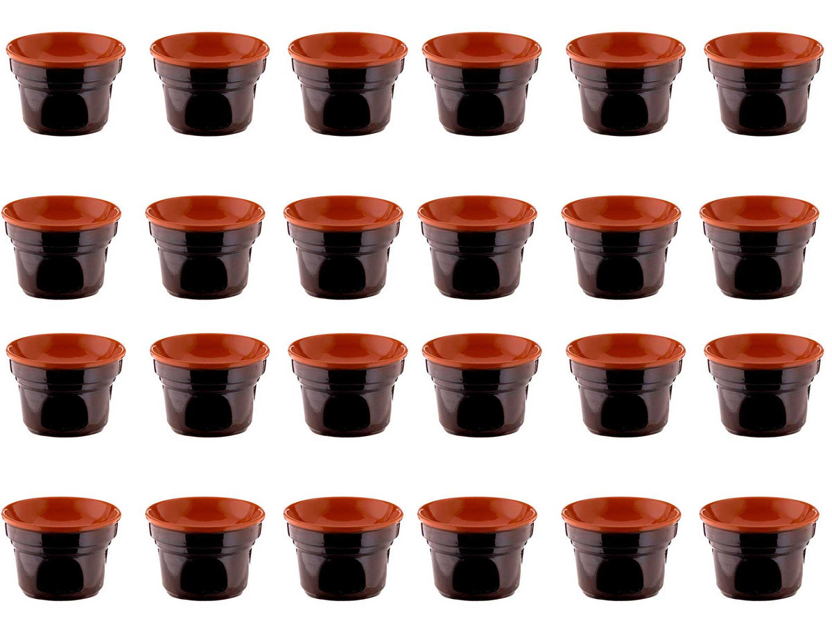 OFFERTA 24 FORNELLINI BAGNA CAUDA  CM 14 BRUNA TERRE D'UMBRIA + 50 T-LIGHT OMAGGIO