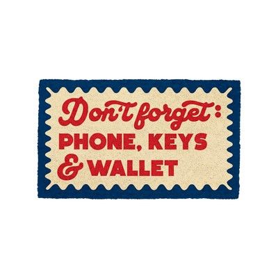 Zerbino Dont Forget Phone Keys & Wallet Blu e Rosso Fisura