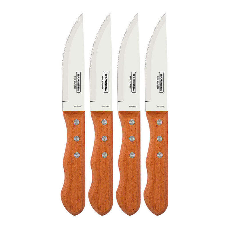 SET 4 COLTELLI PER CARNE DYNAMIC 25 CM JUMBO IN LEGNO E ACCIAIO INOX