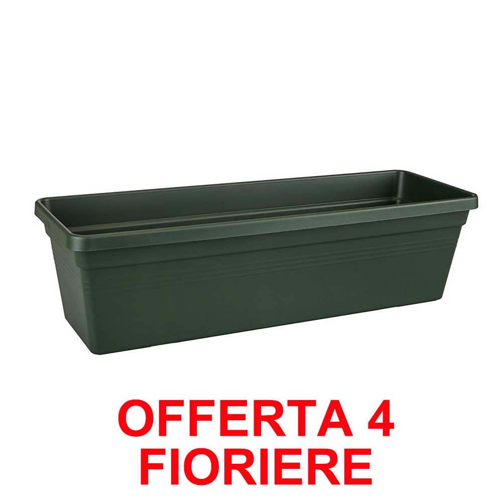 OFFERTA 4 FIORIERA GREEN BASICS TROUGH 50CM VERDE