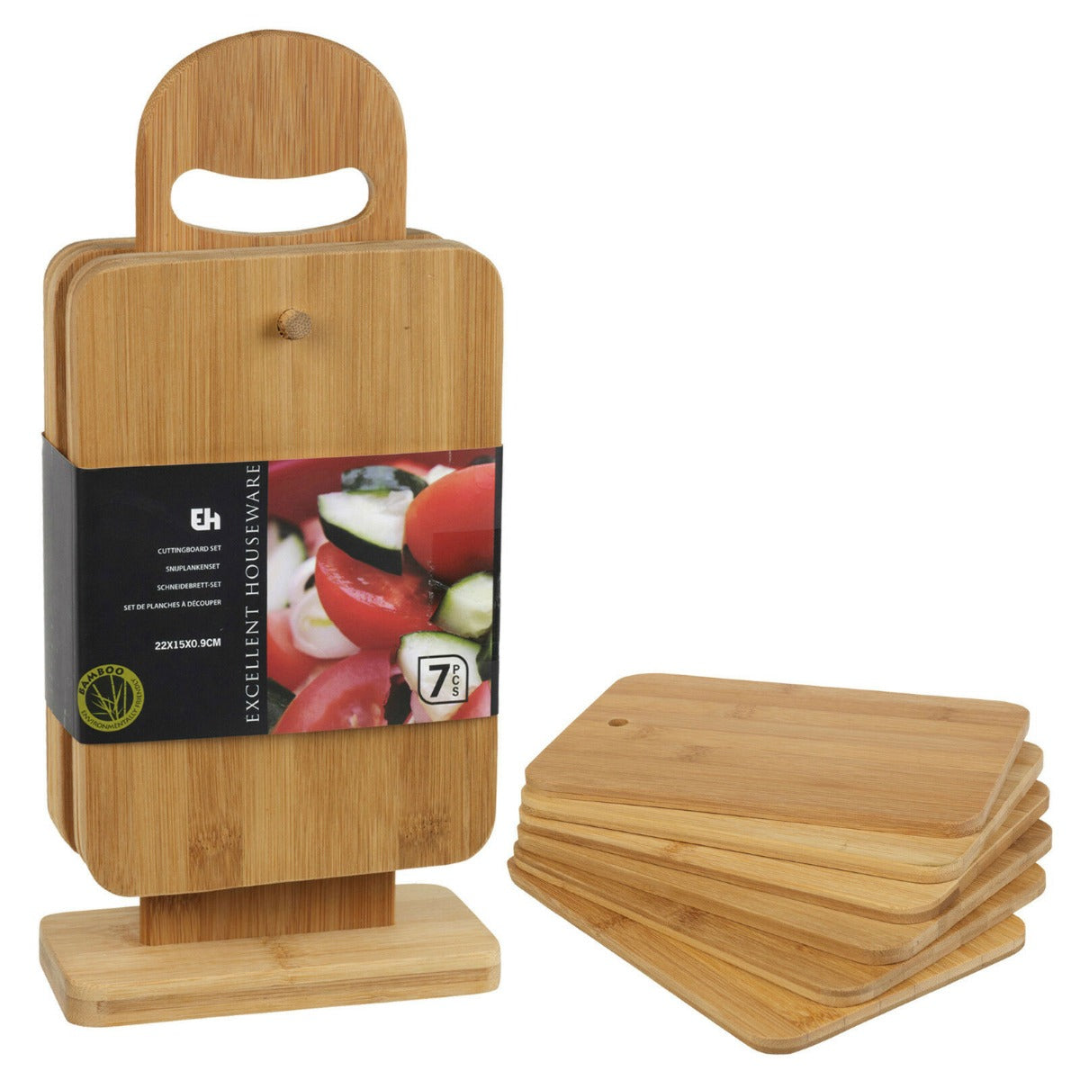 SET 6 TEGLIERI IN BAMBOO CON SUPPORTO 21X14CM