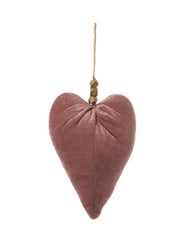 CUORE VELLUTO APPENDIBILE 18CM ROSA
