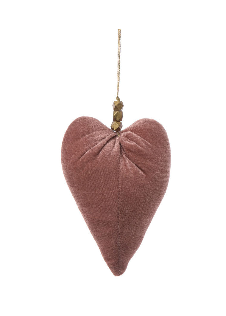CUORE VELLUTO APPENDIBILE 18CM ROSA