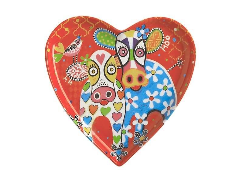 PIATTO A CUORE 15.5CM LOVE HEARTS HAPPY MOO DAY