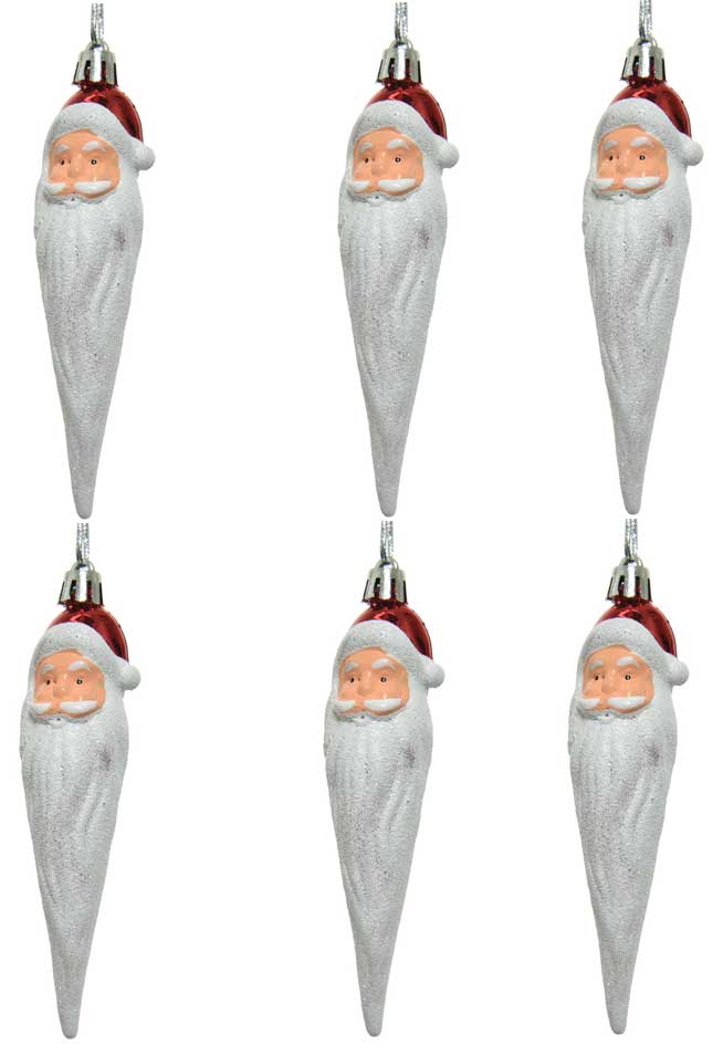 OFFERTA 6 BABBO NATALE DA APPENDERE 3X13CM BIANCO/ROSSO