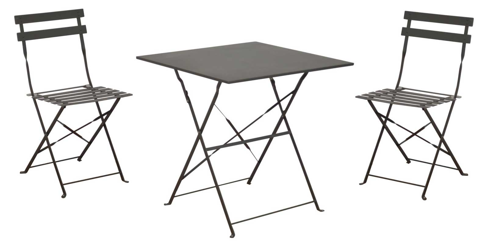 OFFERTA TAVOLO CUBA PIEGHEVOLE 70X70CM GRIGIO +2 SEDIE CUBA