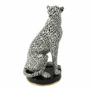 LEOPARDO SEDUTO 29,5X25,5X53,5CM CREMA/NERO