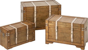 Baule Contenitore Antico 75x51x46 cm Marrone