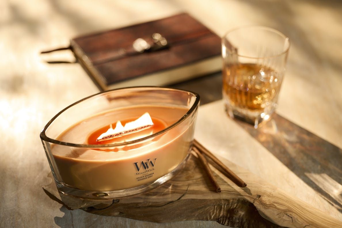 WOODWICK Candela Ellipse Golden Bourbon