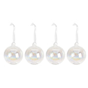 OFFERTA 4 PALLINE DI NATALE IN VETRO IRIDESCENTE 8CM