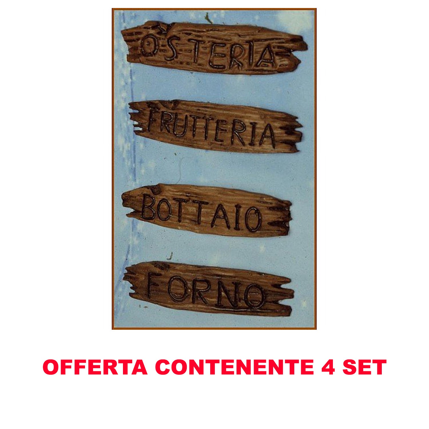 OFFERTA 8 INSEGNE BOTTEGHE 6,5X1,5CM