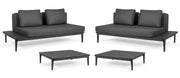 2 DIVANI 2 POSTI LOUNGE MATRIX ANTRACITE + 2 TAVOLINI MATRIX 99X99CM