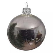 PALLINA DI NATALE IN VETRO ARGENTO LUCIDO 7CM