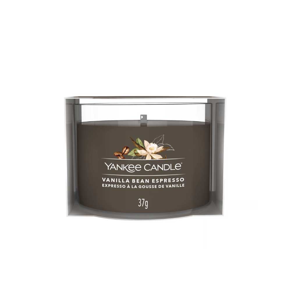 CANDELA VOTIVE IN VETRO SINGOLA VANILLA BEAN ESPRESSO