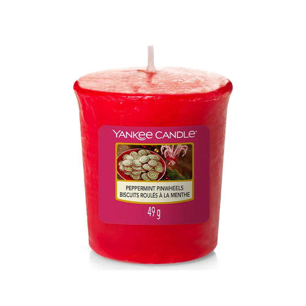 SAMPLER CANDELA VOTIVE PEPPERMINT PINWHEELS