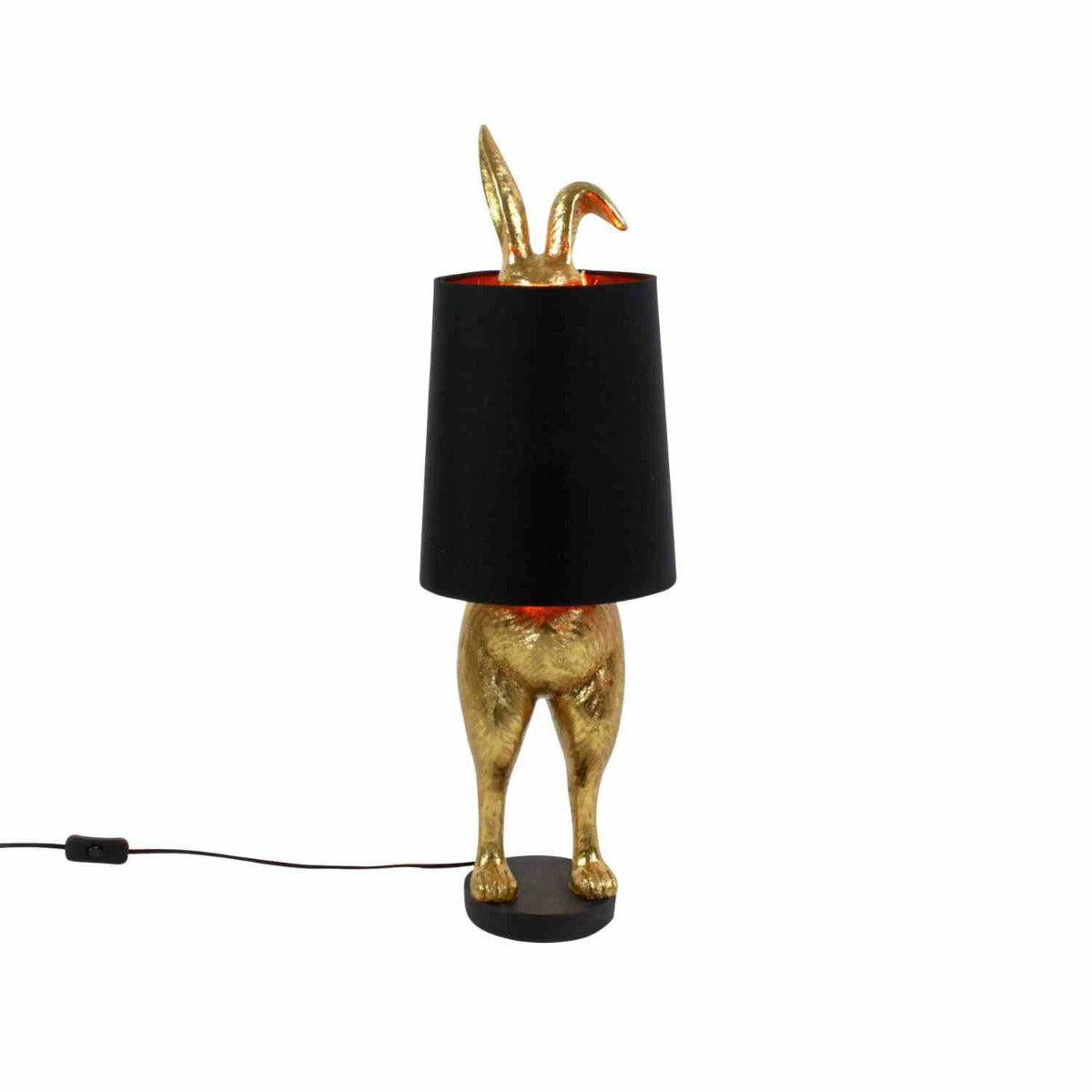 LAMPADA DA TAVOLO CONIGLIO 24X24X74CM ORO/NERO
