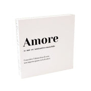 QUADRETTO DIZIONARIO IN CARTONE AMORE 20X20X3 CM BIANCO