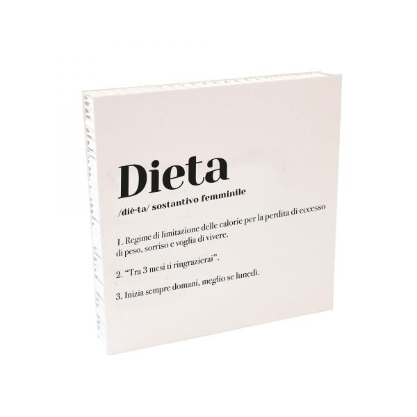 QUADRETTO DIZIONARIO DIETA 20X20X3 CM BIANCO