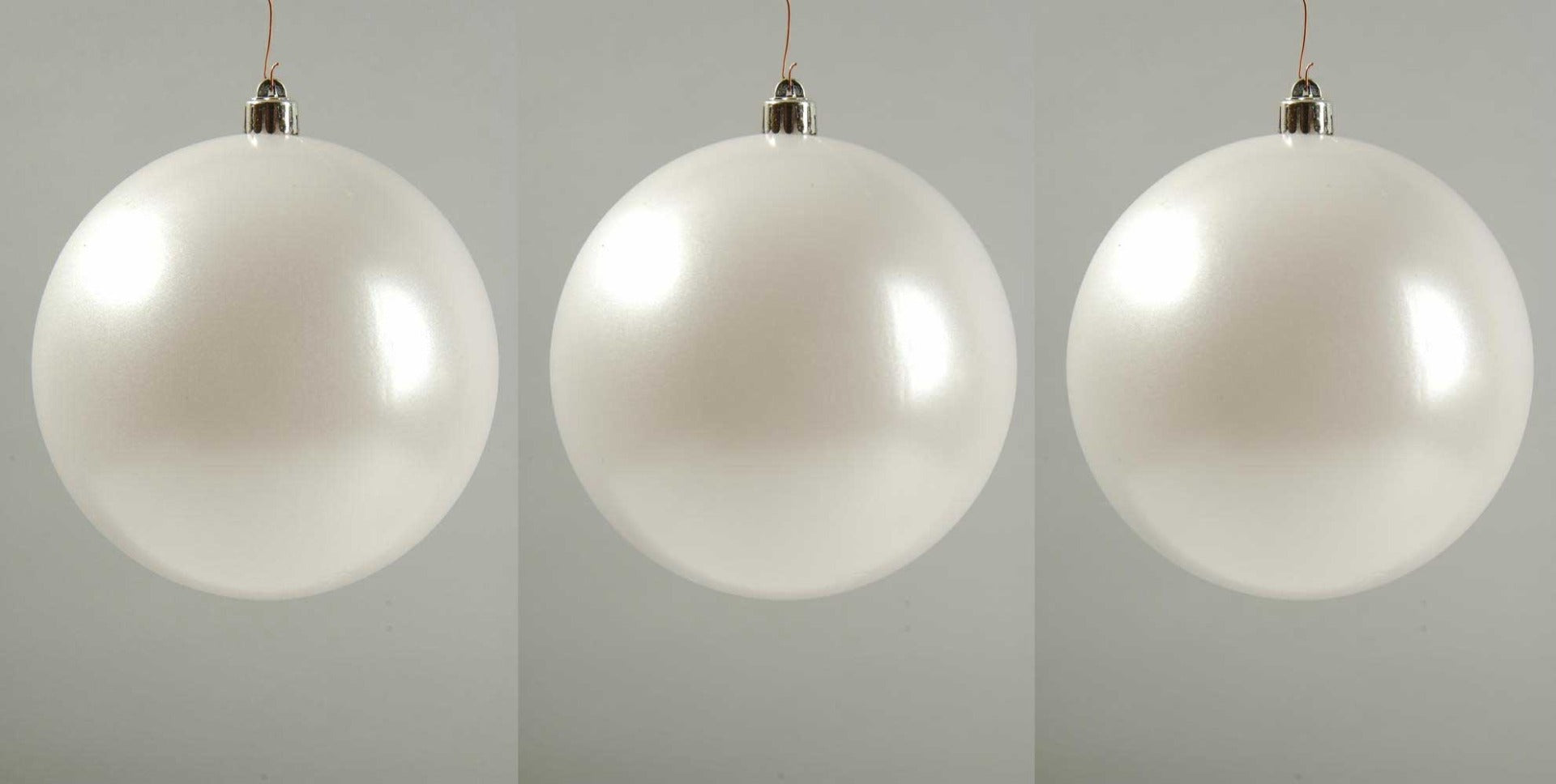 OFFERTA 3 PALLINE DI NATALE 14 CM BIANCO INVERNO