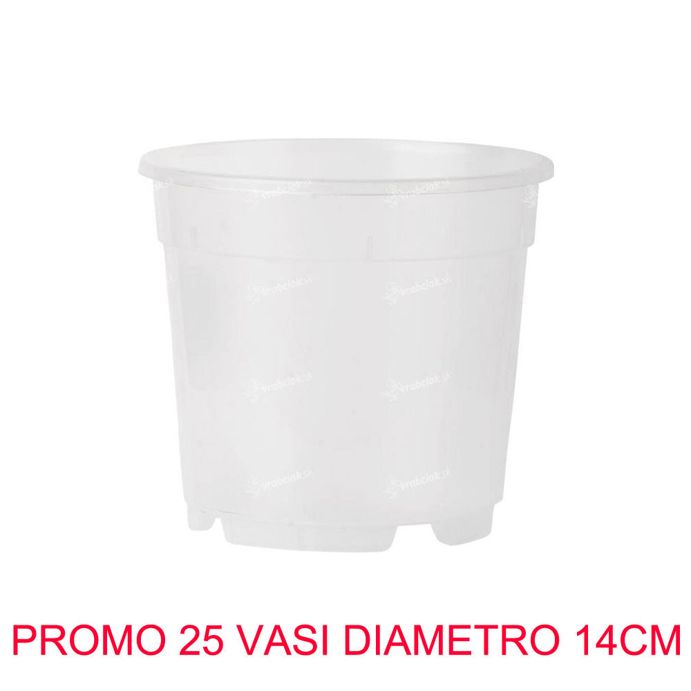 25 VASI PER ORCHIDEE Ø14CM TRASPARENTI